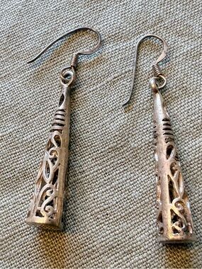 Rare Silpada Silver Filigree Cone Dangle Earrings